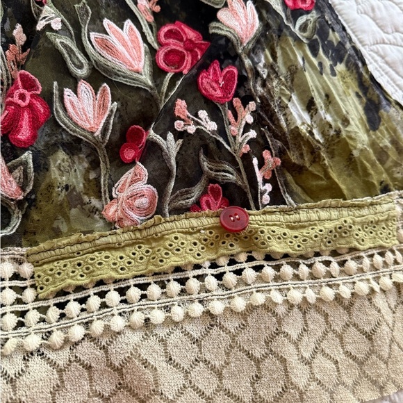 Upcycled Scarf Women's Mossy Green and Black - Picture 7 of 8